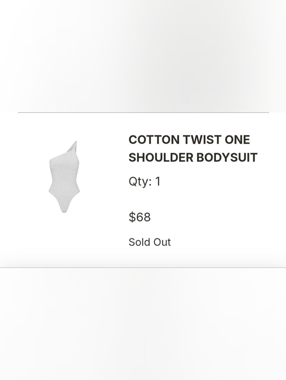 SKIMS One Shoulder Twist Cotton Jersey Bodysuit. Never Worn. Heather Gray.